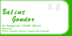 balint gondor business card